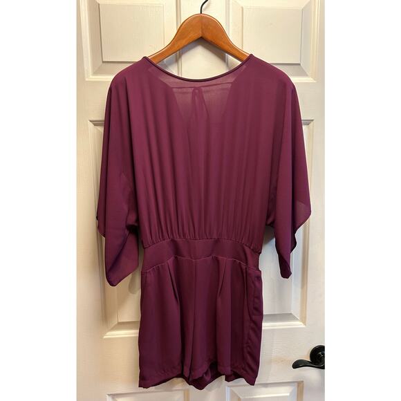 White House Black Market (WHBM) Maroon Romper, Size 6 - Picture 1 of 9